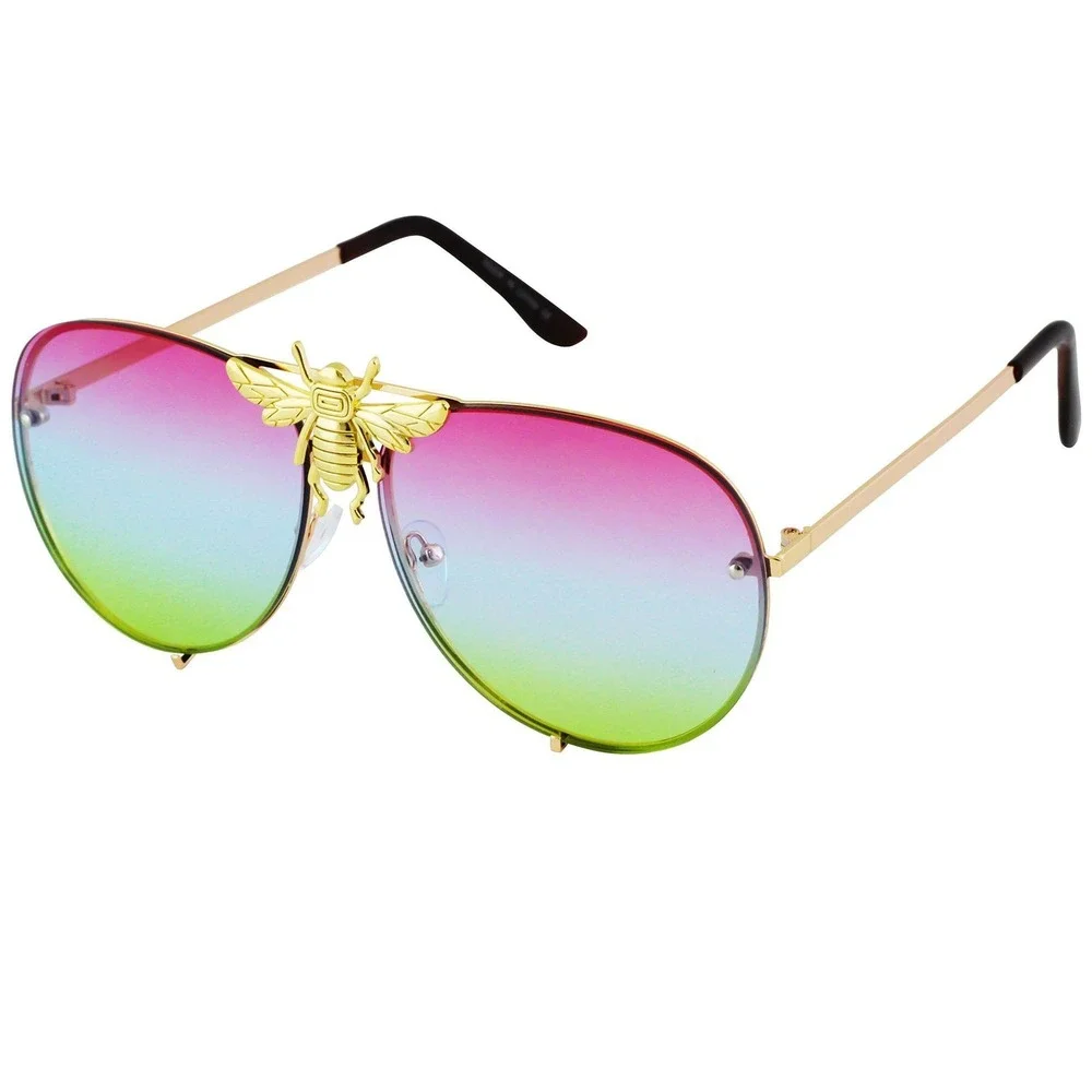 Women Gradient Oversize Sunglasses Festival Eyewear Outdoor Rave Funky Boho Glam
